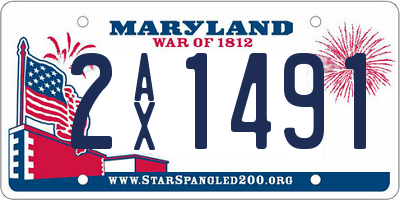 MD license plate 2AX1491