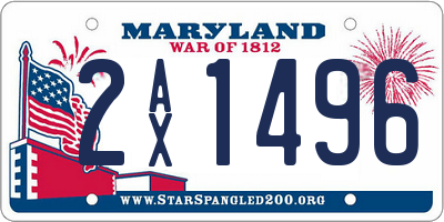 MD license plate 2AX1496
