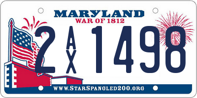 MD license plate 2AX1498
