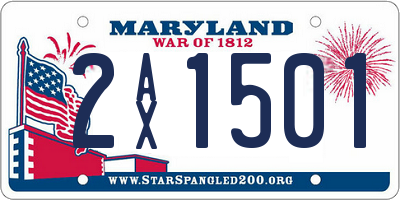 MD license plate 2AX1501