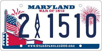 MD license plate 2AX1510