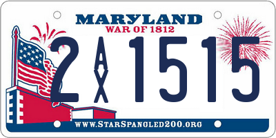 MD license plate 2AX1515