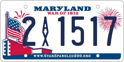MD license plate 2AX1517