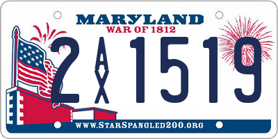 MD license plate 2AX1519