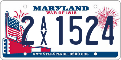 MD license plate 2AX1524