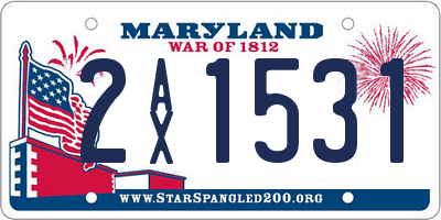 MD license plate 2AX1531