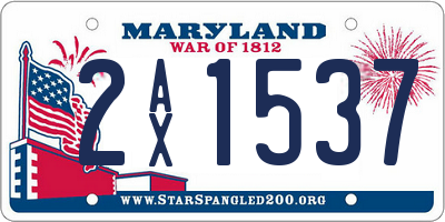 MD license plate 2AX1537