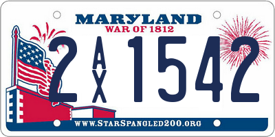 MD license plate 2AX1542