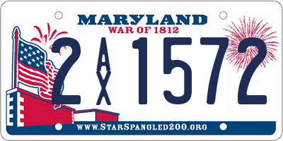 MD license plate 2AX1572