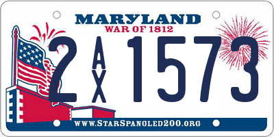 MD license plate 2AX1573