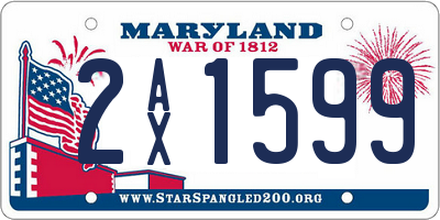 MD license plate 2AX1599