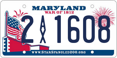 MD license plate 2AX1608
