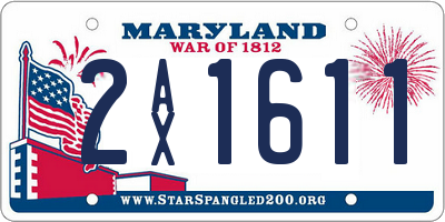 MD license plate 2AX1611