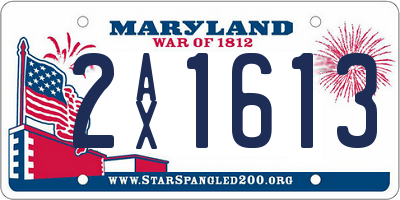 MD license plate 2AX1613