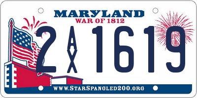 MD license plate 2AX1619