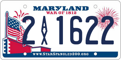 MD license plate 2AX1622
