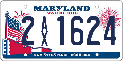 MD license plate 2AX1624