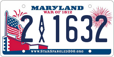 MD license plate 2AX1632