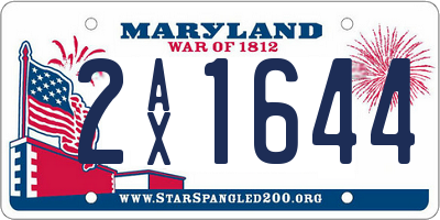 MD license plate 2AX1644