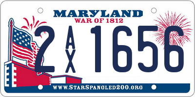 MD license plate 2AX1656