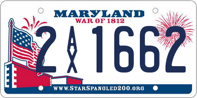 MD license plate 2AX1662