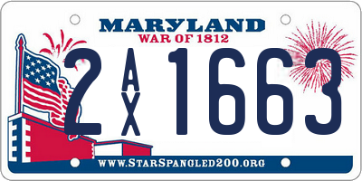 MD license plate 2AX1663