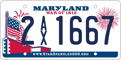 MD license plate 2AX1667