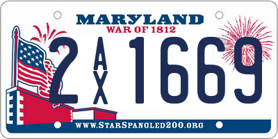 MD license plate 2AX1669
