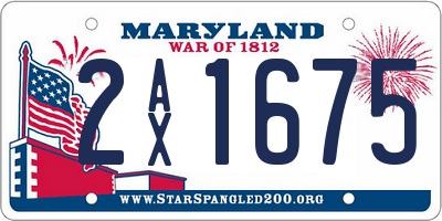 MD license plate 2AX1675