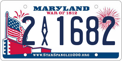 MD license plate 2AX1682