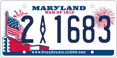 MD license plate 2AX1683