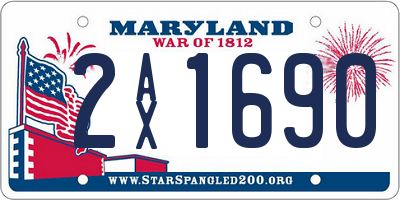 MD license plate 2AX1690