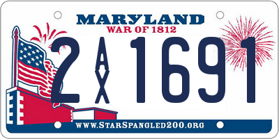 MD license plate 2AX1691