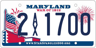 MD license plate 2AX1700