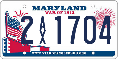 MD license plate 2AX1704