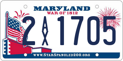 MD license plate 2AX1705