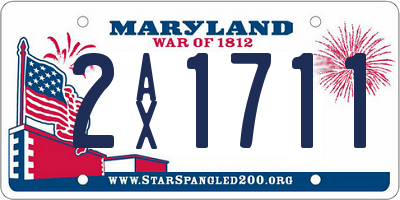 MD license plate 2AX1711