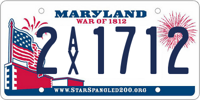 MD license plate 2AX1712