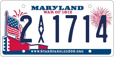 MD license plate 2AX1714
