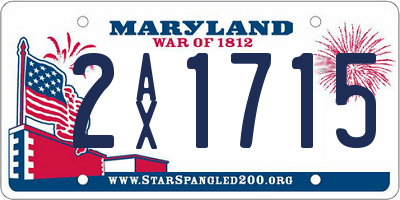 MD license plate 2AX1715