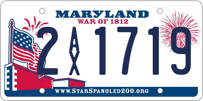 MD license plate 2AX1719