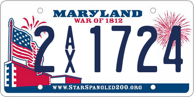MD license plate 2AX1724