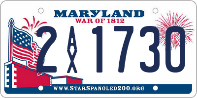 MD license plate 2AX1730
