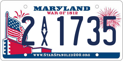 MD license plate 2AX1735