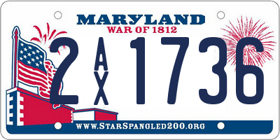 MD license plate 2AX1736