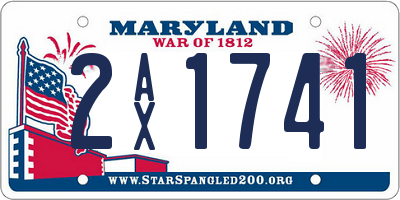 MD license plate 2AX1741