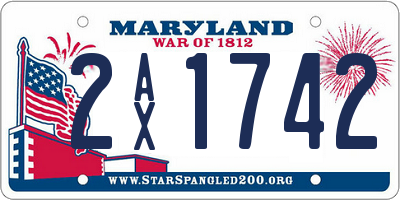 MD license plate 2AX1742