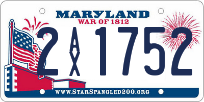 MD license plate 2AX1752