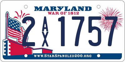 MD license plate 2AX1757