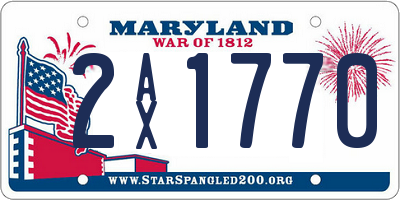 MD license plate 2AX1770